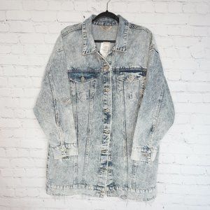 Acid Wash Distressed Jean Jacket